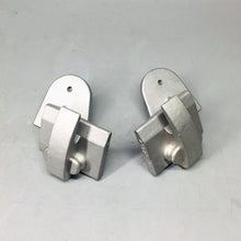 Charger l'image dans la galerie, Metal rear door stopper brackets with circular mounting plates and hinged stops