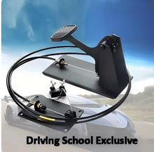 Load image into Gallery viewer, Co-driver brake system with black floor pedal, curved cables, and metal mounting base
