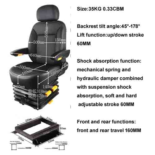 driver seat modification suspension shock absorption seat for daily 4x2 4x4