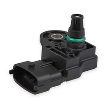 Load image into Gallery viewer, Air pressure sensor with green O-ring, black plastic housing and electrical plug
