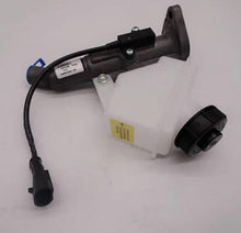 Load image into Gallery viewer, Clutch master cylinder with white fluid reservoir, black cap and electrical plug hose
