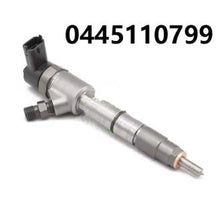 Görseli Galeri görüntüleyiciye yükleyin, Bosch ortak ray enjektör 0445110799, siyah konektörlü ve nozul ucu ile metal gövde
