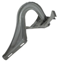 Cargar imagen en el visor de la Galería, Gray metal hood chain support bracket with curved arm and side mounting plate
