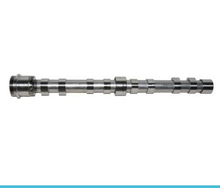Load image into Gallery viewer, Exhaust camshaft, machined steel cylinder with multiple lobes and bearing journals.
