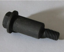 Load image into Gallery viewer, Black fastening screw with wide head and threaded bolt, cylindrical shank

