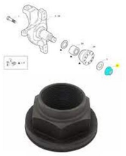 Load image into Gallery viewer, Black front hub nut with internal threads, hex outer profile by SUONAMA
