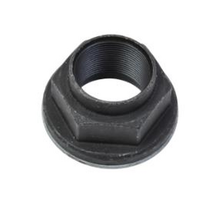 Load image into Gallery viewer, Black threaded hub nut, hex-shaped exterior and inner threads
