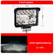 Cargar imagen en el visor de la Galería, 3-inch square LED spotlight with white light chips, black frame, front-mounted bracket
