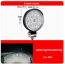 Cargar imagen en el visor de la Galería, 3-inch round LED spotlight, white light bulb-style lens, black rim, mounting base
