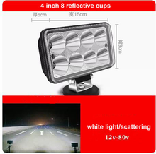 Cargar imagen en el visor de la Galería, 4-inch square LED off-road light with reflective cups and white light lens
