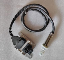 Load image into Gallery viewer, NOX sensor with black wiring harness, mounting bracket, and white insulator-tipped probe
