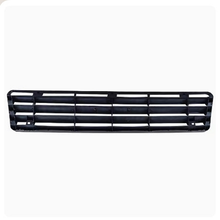 Load image into Gallery viewer, Black radiator grille cover with horizontal slats, plastic.
