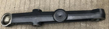 Load image into Gallery viewer, Swing arm with round end bushing and central pivot cap, black steel bar
