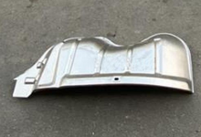 Load image into Gallery viewer, Silver inner wheel housing assembly with curved panel and mounting tabs
