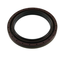 Load image into Gallery viewer, Dark brown rubber oil seal ring with black outer lip and inner spring edge
