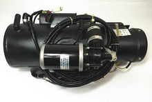 Load image into Gallery viewer, Black fuel heater assembly with cylindrical component and bundled braided wiring harness
