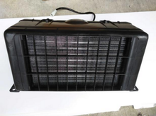 Load image into Gallery viewer, Black auxiliary air heater with front grille and radiator-style fin panel
