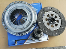 Load image into Gallery viewer, Clutch kit components: clutch disc, pressure plate, and release bearing
