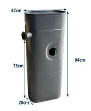 Görseli Galeri görüntüleyiciye yükleyin, Siyah metal yakıt tankı boyutları: 94 cm yükseklik, 73 cm, 42 cm, 28 cm
