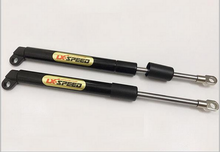 Load image into Gallery viewer, Hood buffer hydraulic rod pair with mounting loops, black with yellow LX Speed
