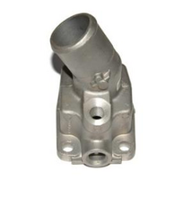 Load image into Gallery viewer, Thermostat valve assembly, silver metal body with threaded center port and outlet
