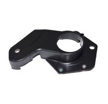 Load image into Gallery viewer, Timing belt cover bracket, black with round opening and two bolt holes
