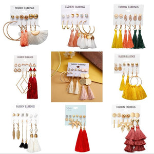 Boho Drop Dangle Long Tassel Earrings tassel earrings flower earring stud free shipping