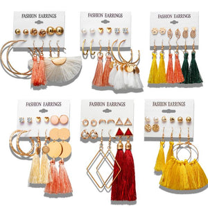 Boho Drop Dangle Long Tassel Earrings tassel earrings flower earring stud free shipping