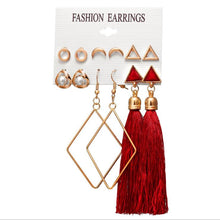 Load image into Gallery viewer, Boho Drop Dangle Long Tassel Earrings tassel earrings flower earring stud free shipping
