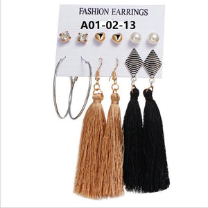 Boho Drop Dangle Long Tassel Earrings tassel earrings flower earring stud free shipping
