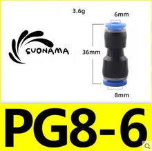 Load image into Gallery viewer, Pneumatic Straight Air Quick Fittings Pipe Joint Coupling 4/6/8/10/12/14/16mm
