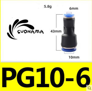 Pneumatic Straight Air Quick Fittings Pipe Joint Coupling 4/6/8/10/12/14/16mm