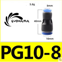 Load image into Gallery viewer, Pneumatic Straight Air Quick Fittings Pipe Joint Coupling 4/6/8/10/12/14/16mm
