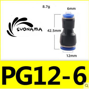 Pneumatic Straight Air Quick Fittings Pipe Joint Coupling 4/6/8/10/12/14/16mm
