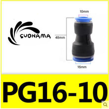 Load image into Gallery viewer, Pneumatic Straight Air Quick Fittings Pipe Joint Coupling 4/6/8/10/12/14/16mm
