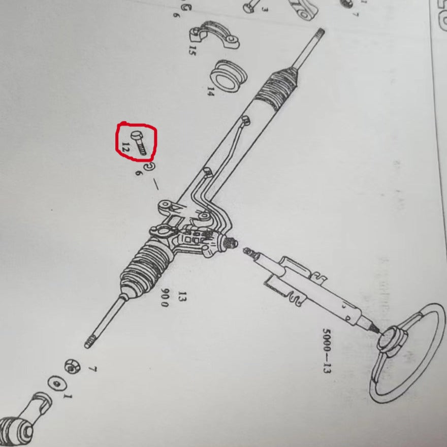 steering gear fixing screw Q151B1065TF2 and bushing 93802392 for daily 4x4 4x2